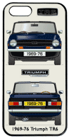 Triumph TR6 1969-76 Blue (disc wheels) Phone Cover Vertical